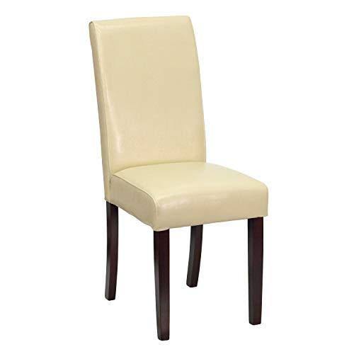 2 Pk. Ivory Leather Parsons Chair M476