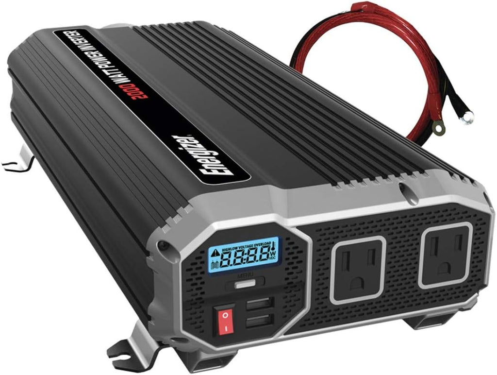 2000 watts Modified Sine Wave Car Power Inverter, 12v to 110v, Two AC Outlets, Two USB Ports, DC to AC Converter W615217