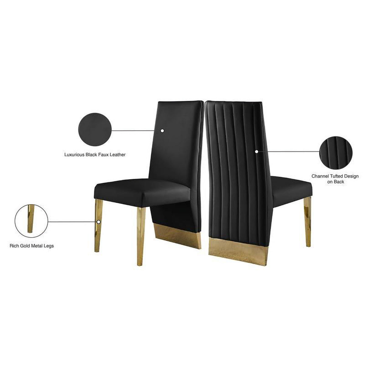 Black Dining Chair Set of 2 S97092