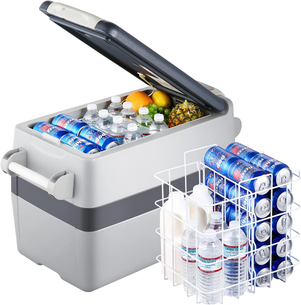 Portable 12V Compressor Refrigerator Freezer, Dual Zone, 43 Quarts W632