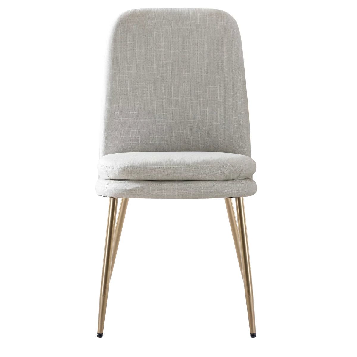 Set of 2 Beige Upholstered Dining Chairs with Metal Legs I371
