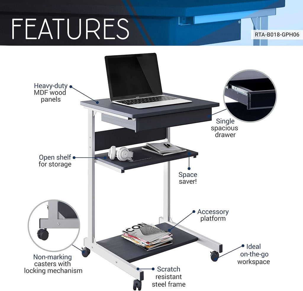 Graphite Metal Laptop Desk T98889