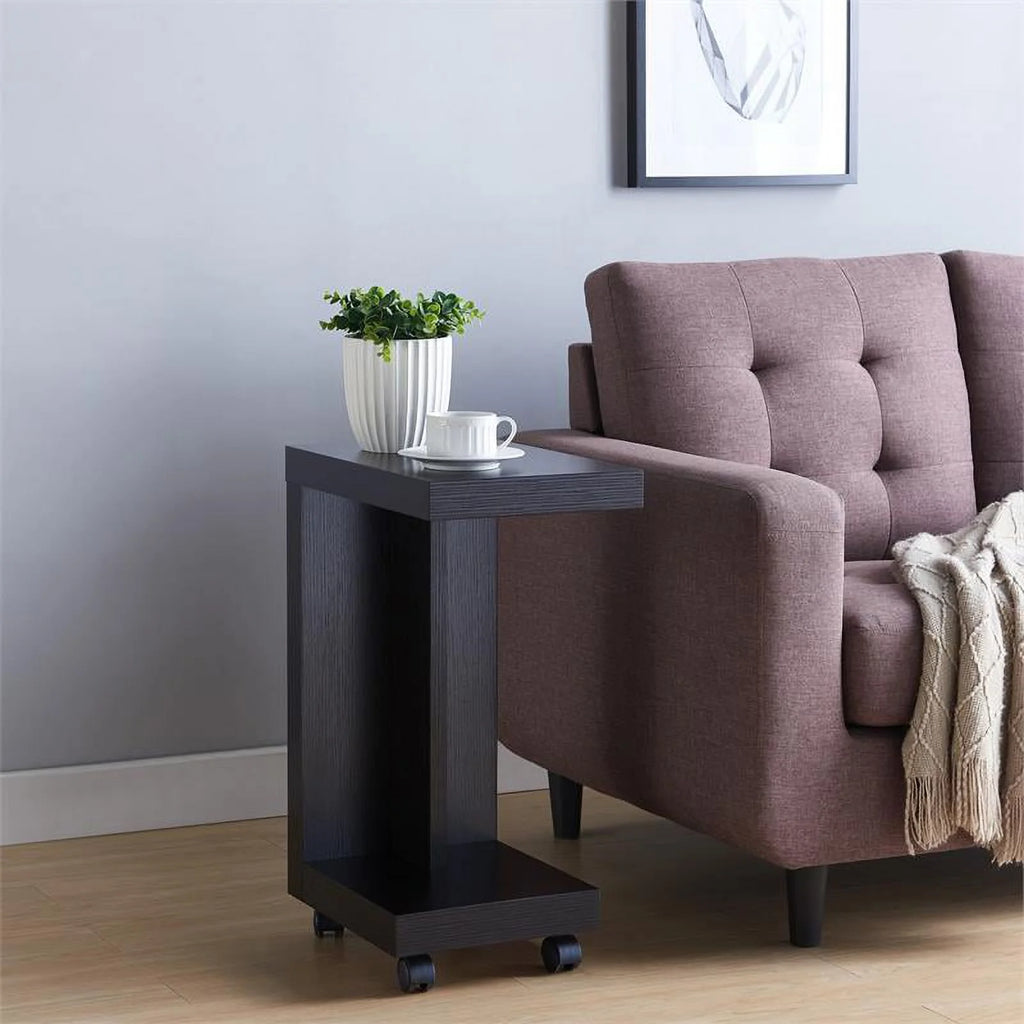 3-Piece Black Wood Coffee Table Set E329
