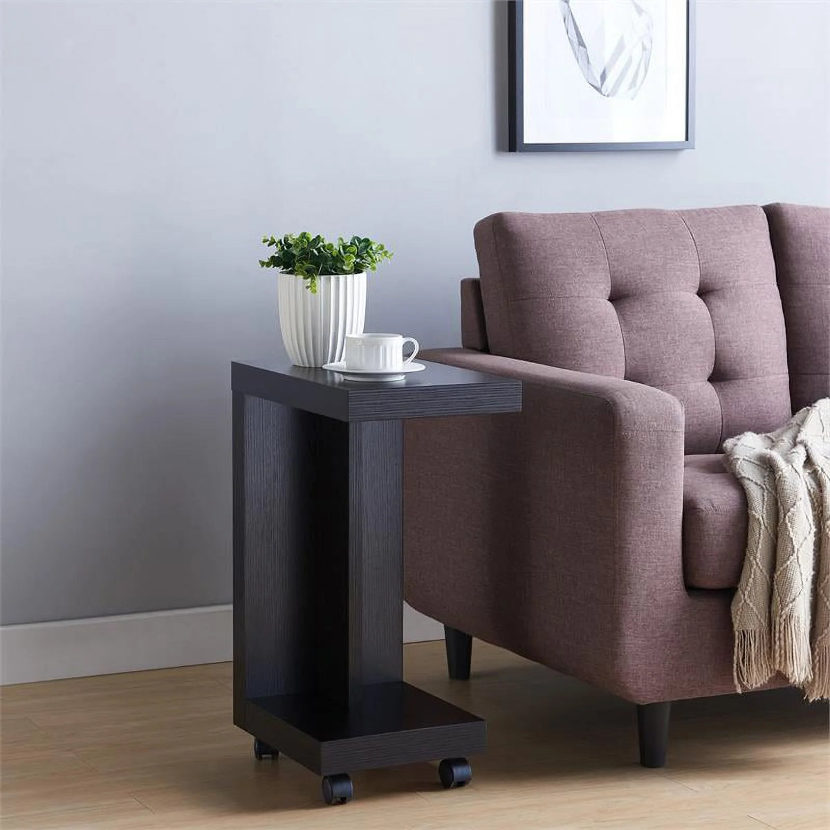 3-Piece Black Wood Coffee Table Set E329