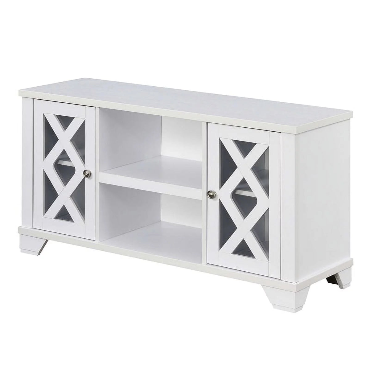 47" White TV Stand with Storage Cabinets Z1276