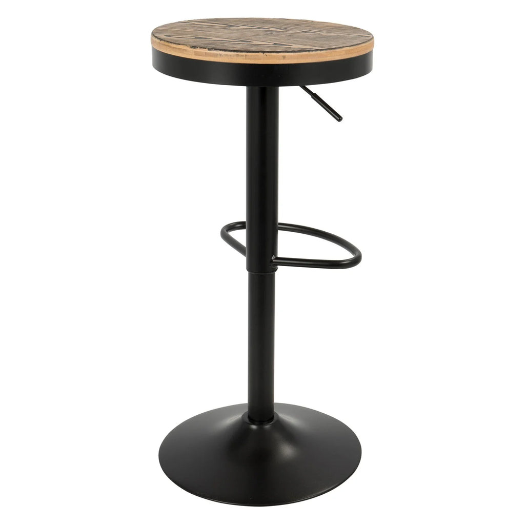 Adjustable Wood Bar Stool Set of 2 E697