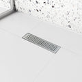 Brushed 304 Stainless Steel 12 inch Linear Shower Drain with Removable Grid Panel O441
