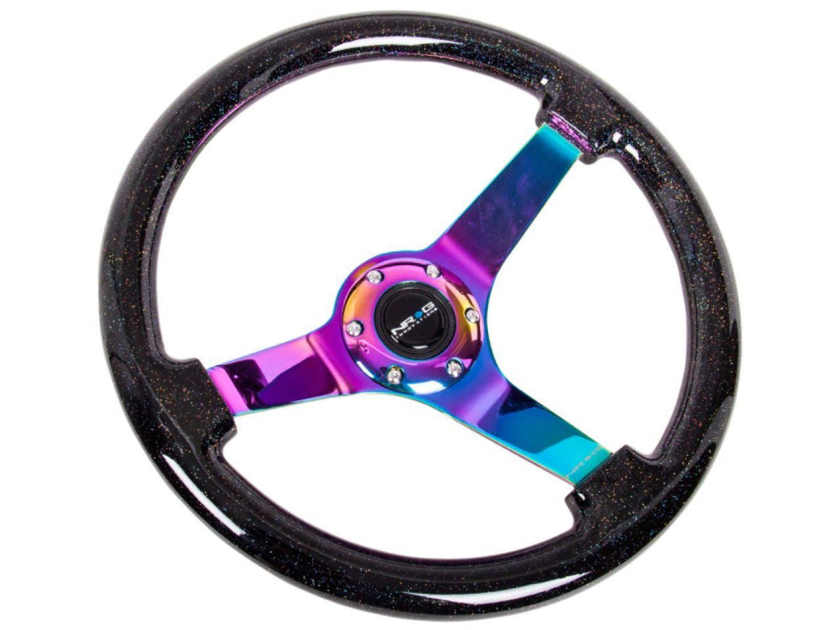 350mm Black Wood Grain 3-Spoke Steering Wheel O698645