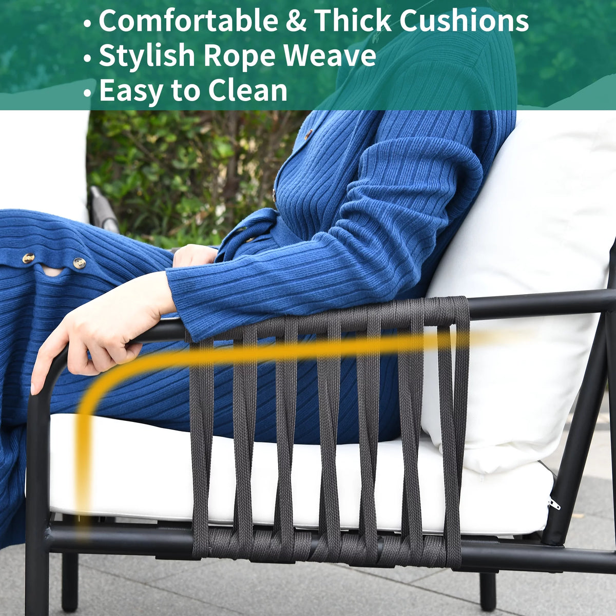 2PC White Rattan Wicker Outdoor Armchair Bistro Set I172
