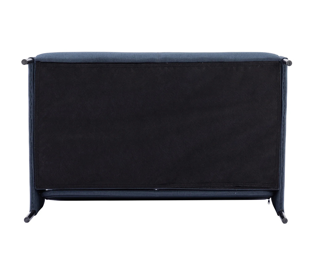 Blue Fabric Two Seats Sofa with Two Pillow and Metal Feet C62694