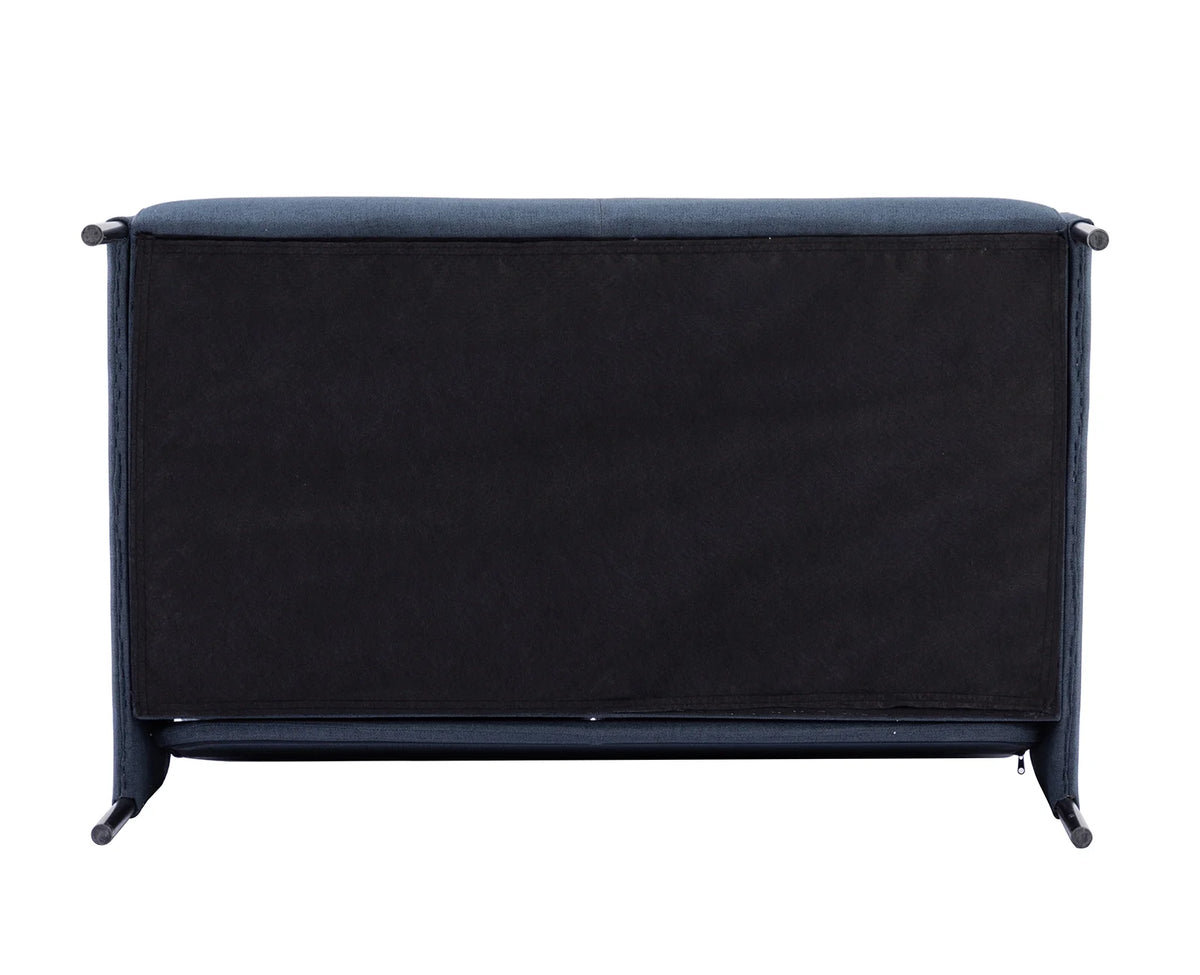 Blue Fabric Two Seats Sofa with Two Pillow and Metal Feet C62694
