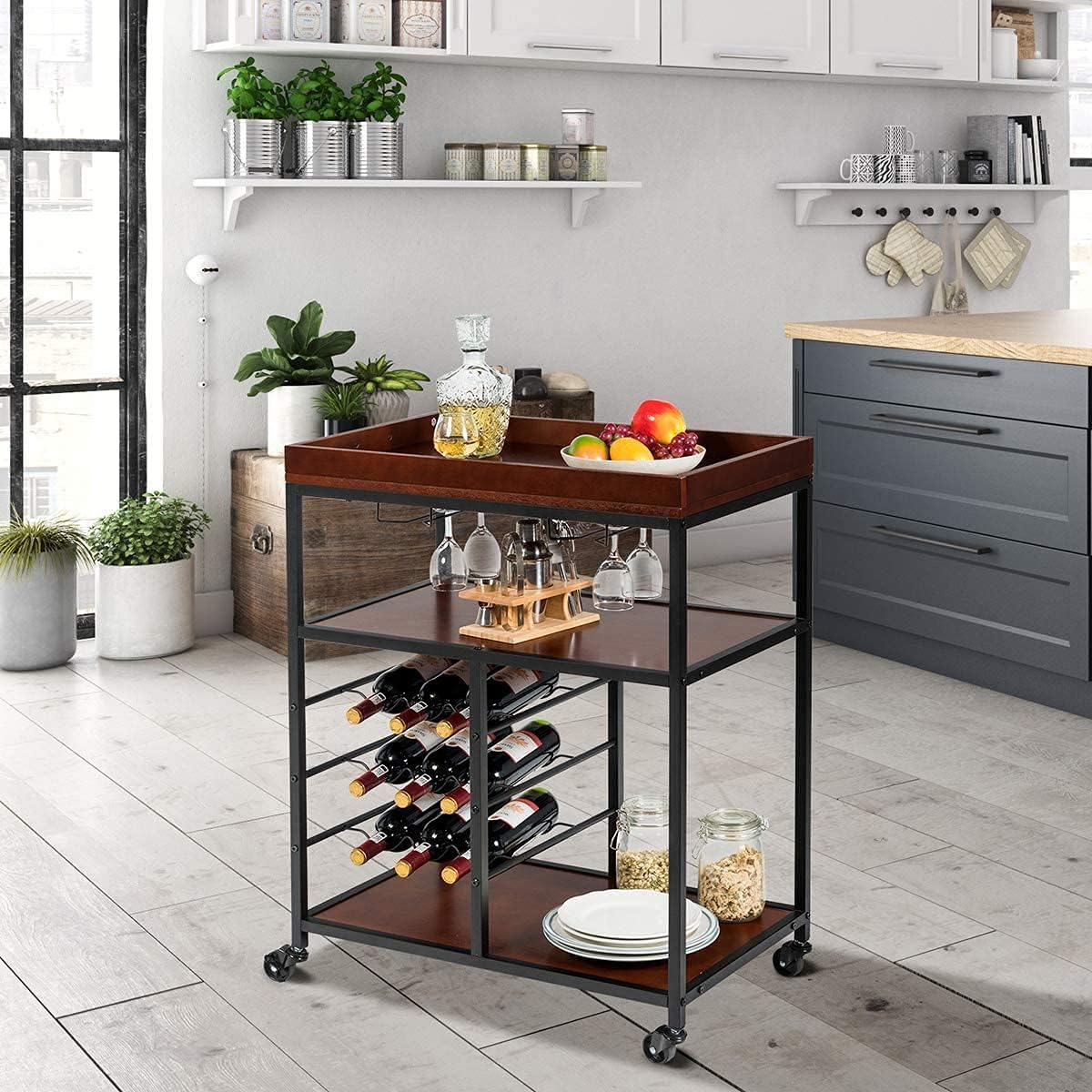 Rustic Brown Kitchen Island Cart G754019