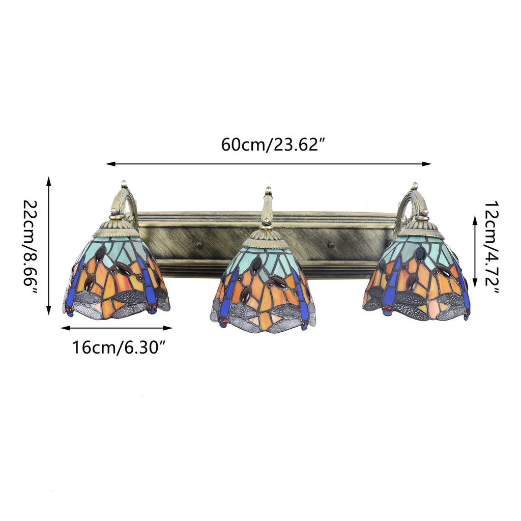 Dragonfly Wall Sconce Lamp Stained Glass E436