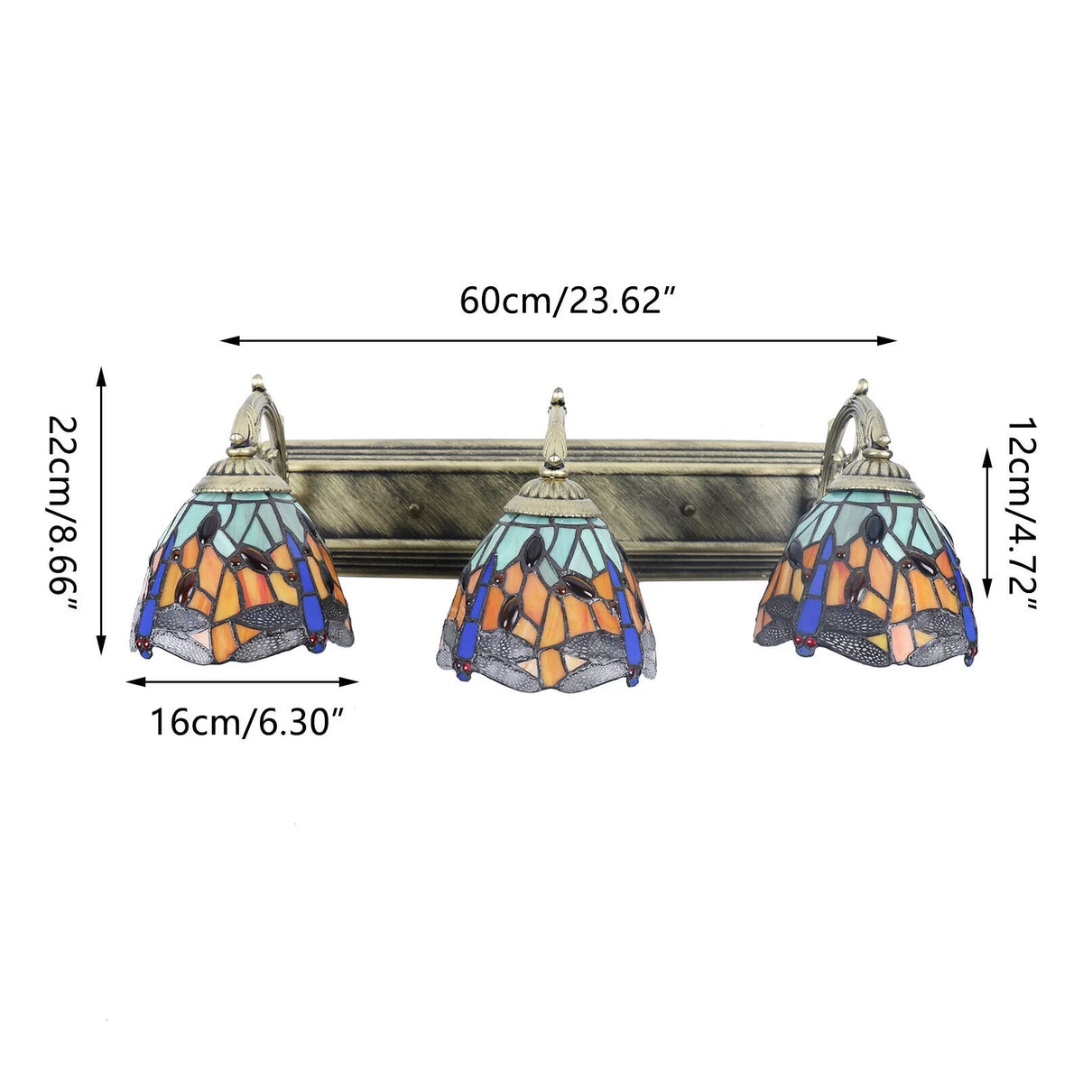 Dragonfly Wall Sconce Lamp Stained Glass E436