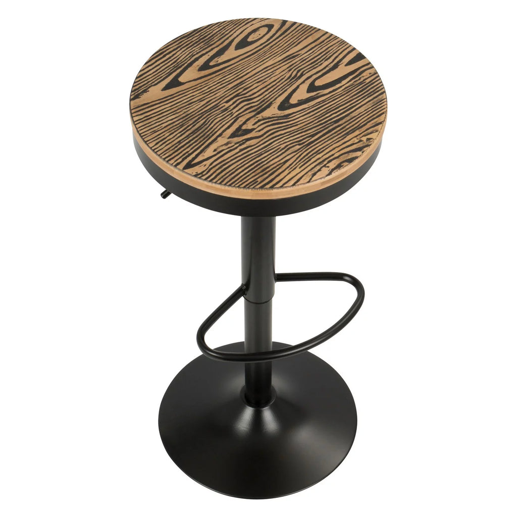Adjustable Wood Bar Stool Set of 2 E697