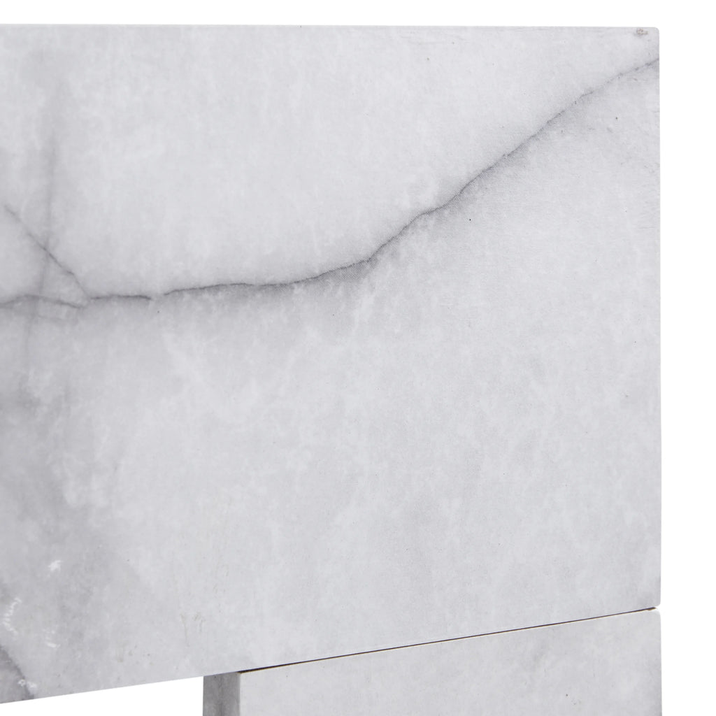 White Electric Fireplace with Faux Marble A762