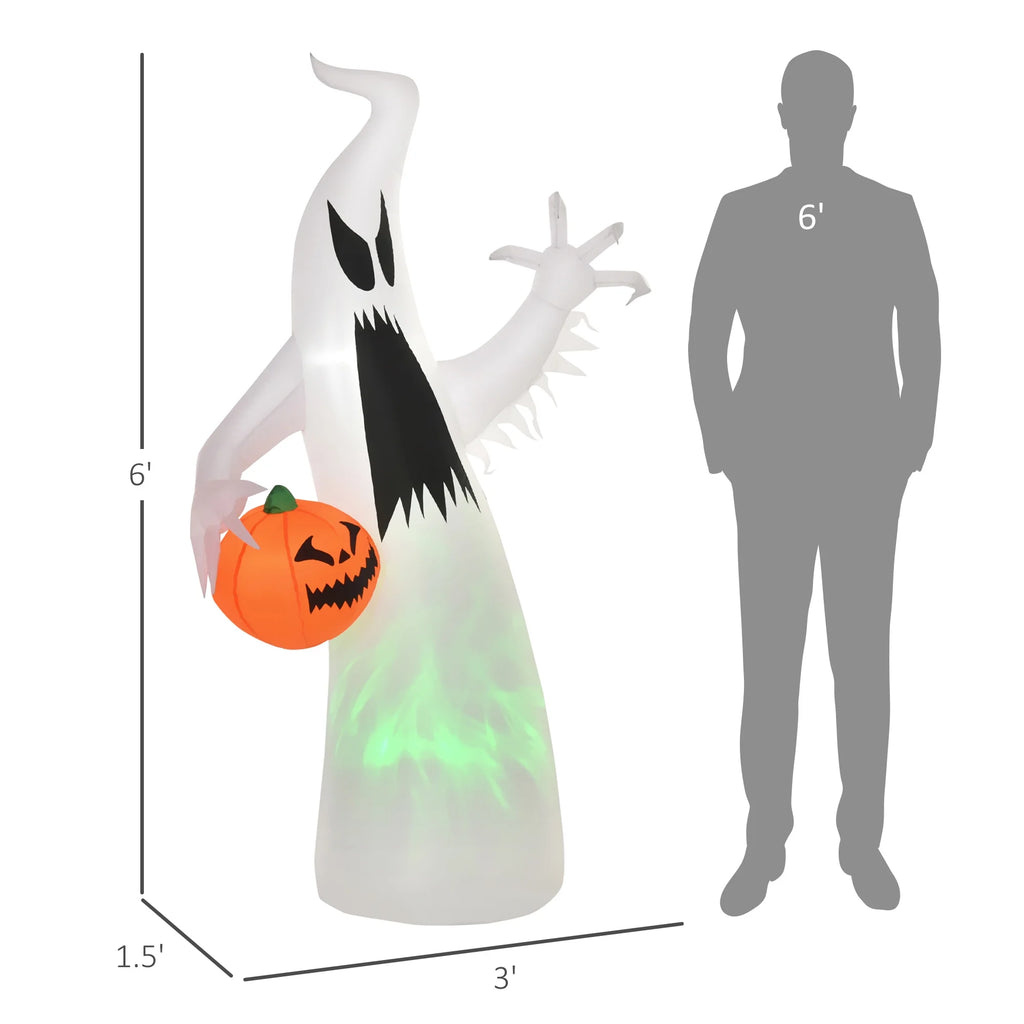 Halloween Inflatables Ghost with Pumpkin LED Yard Decor Q68057