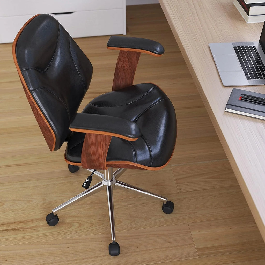 Black Faux Leather Ergonomic Office Chair J420