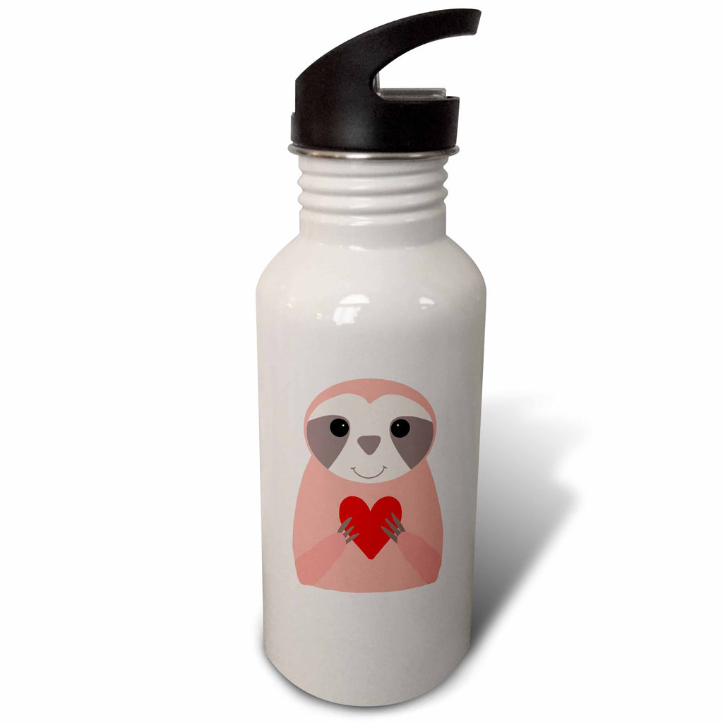 Pink Sloth Cartoon 21oz Water Bottle O3649