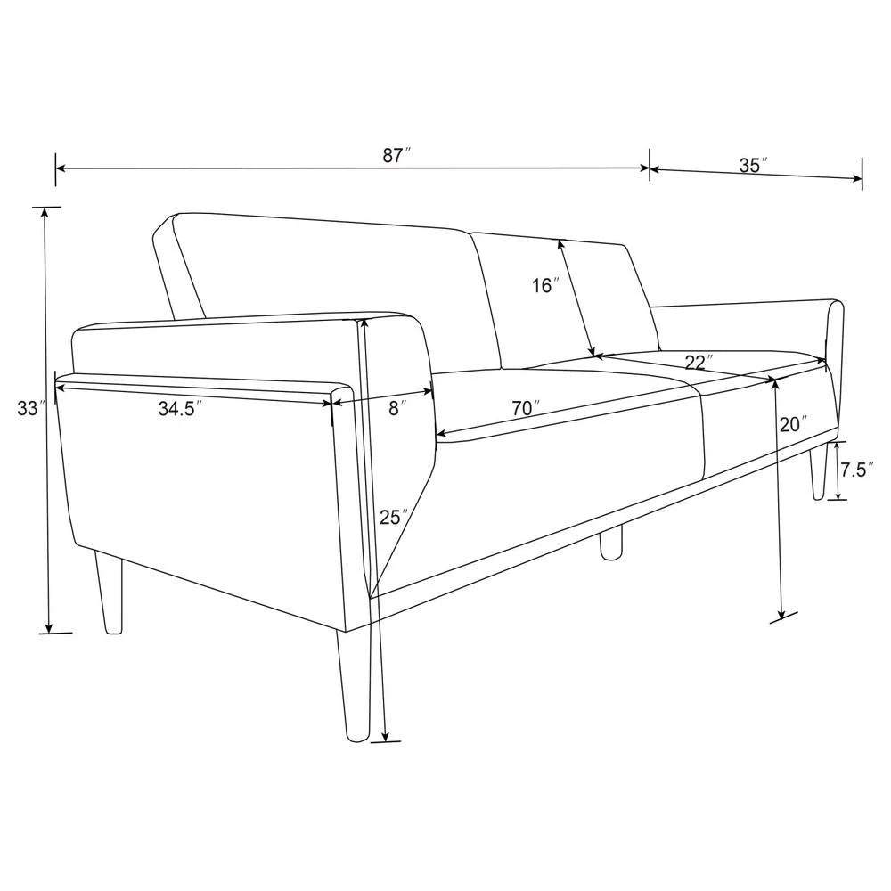 3-Piece Upholstered Fabric Sofa Set in Gray E777661