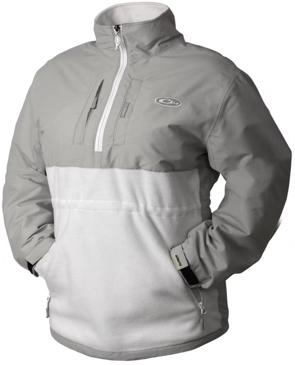 1/4 Zip Wht/Gray Z595