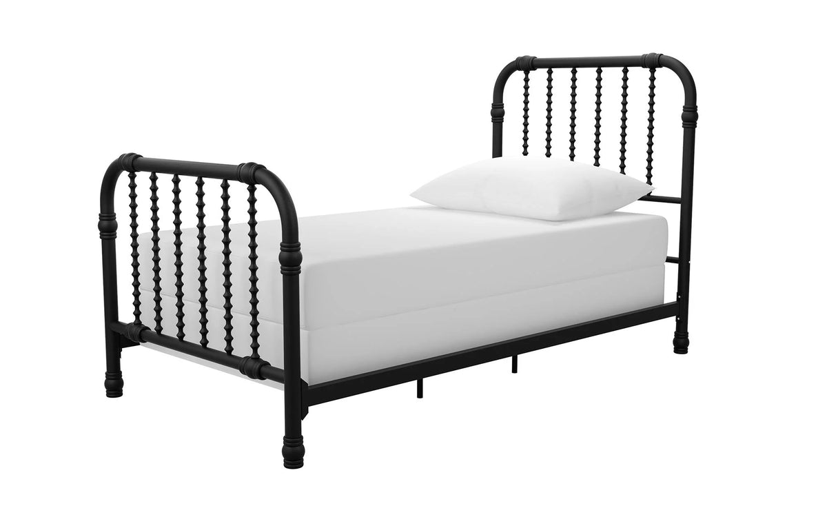 Twin Black Metal Bed U3681