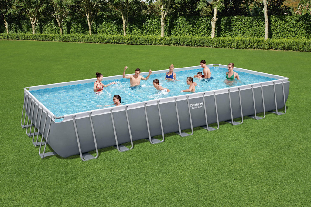 Power Steel 31'4 x 16' x 52 Rectangular Above Ground Pool Set I64094