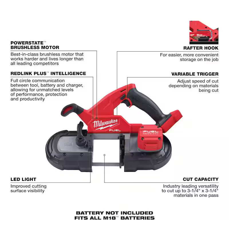 18-V Lithium-Ion Brushless Cordless Compact Bandsaw with Hammer Drill/Driver X9460